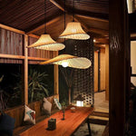 Creative Japanese Lotus Straw Hat Lamp 3